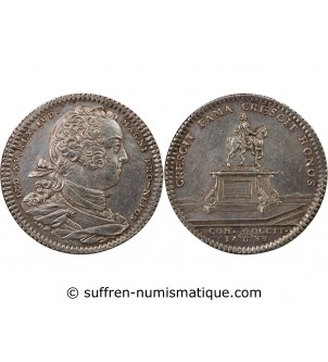 ETATS DE LANGUEDOC, LOUIS XV – JETON ARGENT 1733 - STATUE MONTPELLIER