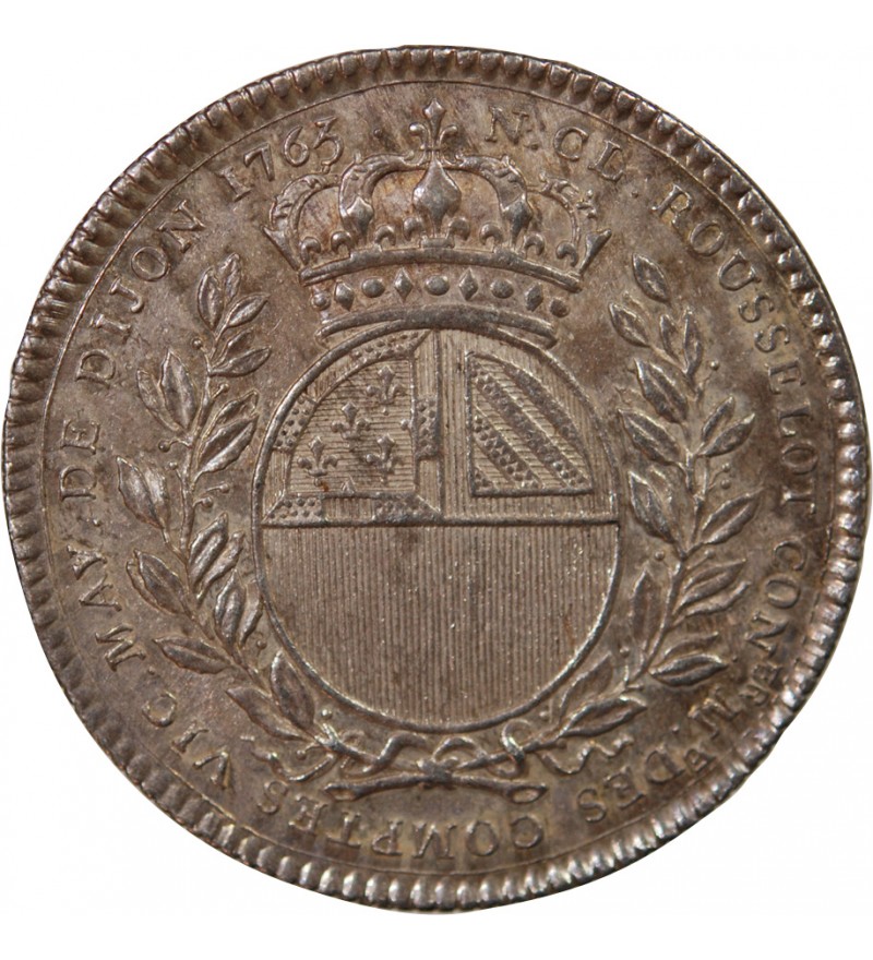MAIRE DE DIJON, NICOLAS-CLAUDE ROUSSELOT - JETON ARGENT 1763