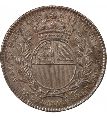 MAIRE DE DIJON, NICOLAS-CLAUDE ROUSSELOT - JETON ARGENT 1763