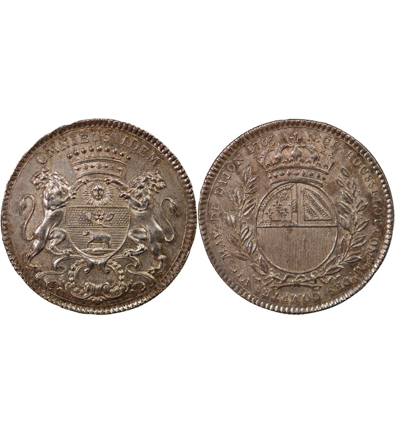 MAIRE DE DIJON, NICOLAS-CLAUDE ROUSSELOT - JETON ARGENT 1763