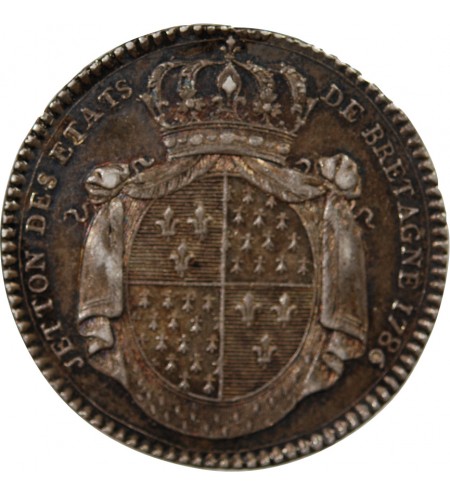 ETATS DE BRETAGNE, LOUIS XVI – JETON ARGENT 1786 RENNES