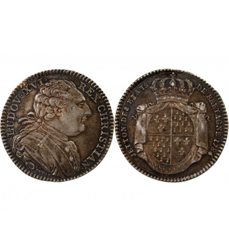 ETATS DE BRETAGNE, LOUIS XVI – JETON ARGENT 1786 RENNES