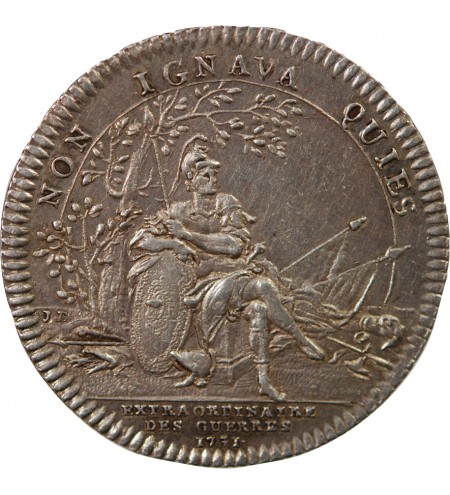 EXTRAORDINAIRE DES GUERRES, LOUIS XV - JETON ARGENT 1754