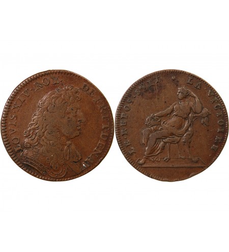 NUREMBERG, LOUIS XIV - JETON CUIVRE - PAIX DE RATISBONNE