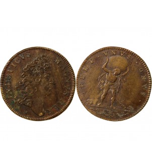 NUREMBERG, LOUIS XIV - JETON LAITON - LA GUERRE CONTRE L'EUROPE 2