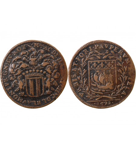 COMTE DE BEAUMONT, ACHILLE DE HARLAY - JETON CUIVRE 1672