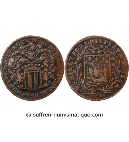 COMTE DE BEAUMONT, ACHILLE DE HARLAY - JETON CUIVRE 1672