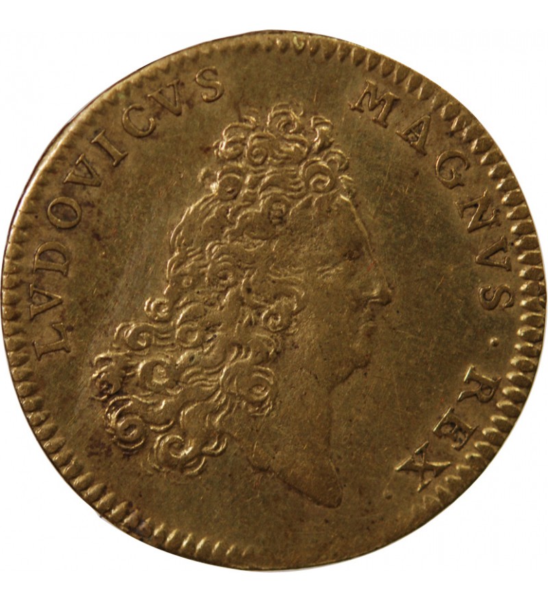 LOUIS XIV LE ROI SOLEIL - JETON LAITON émission de 1700