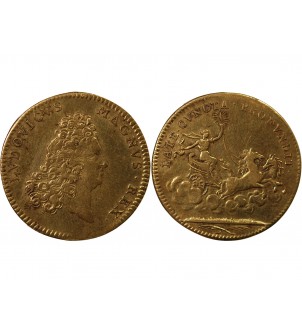 LOUIS XIV LE ROI SOLEIL - JETON LAITON émission de 1700 2