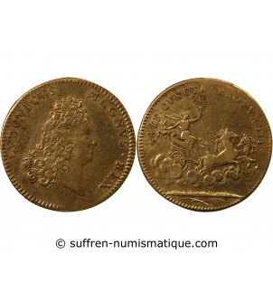 LOUIS XIV LE ROI SOLEIL - JETON LAITON émission de 1700