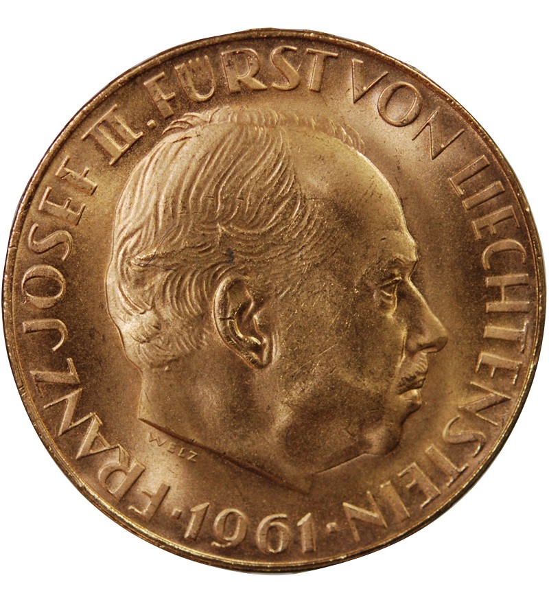 LIECHTENSTEIN, FRANZ JOSEF II - 50 FRANKEN OR 1961
