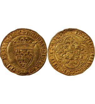 CHARLES VI LE FOU - ECU D'OR A LA COURONNE 1388 2