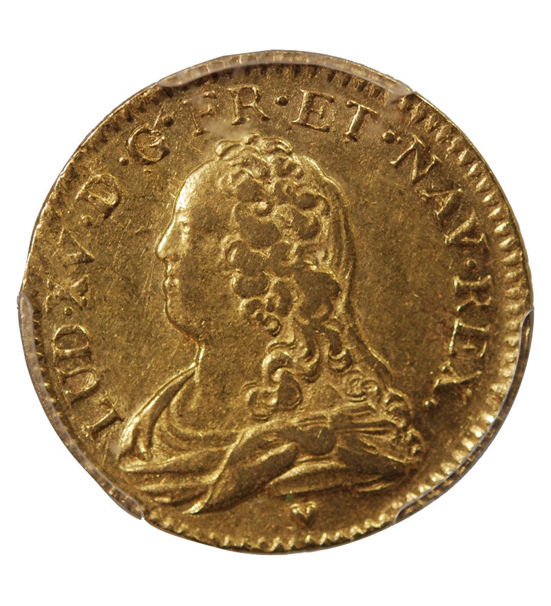 LOUIS XV - LOUIS D'OR AUX LUNETTES 1730 & AIX - PCGS AU53