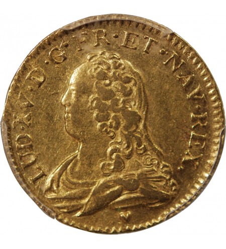 LOUIS XV - LOUIS D'OR AUX LUNETTES 1730 & AIX - PCGS AU53