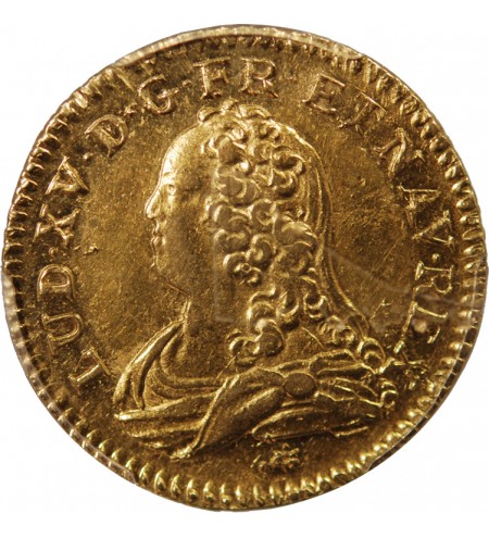 LOUIS XV - LOUIS D'OR AUX LUNETTES 1727 C CAEN - PCGS AU53