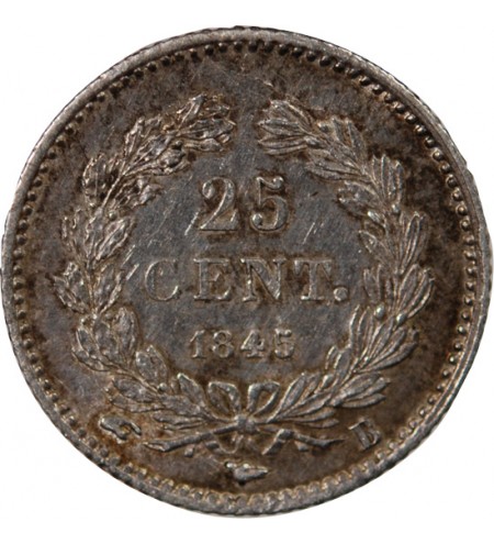 LOUIS PHILIPPE﻿ - 25 CENTIMES ARGENT 1845 B ROUEN