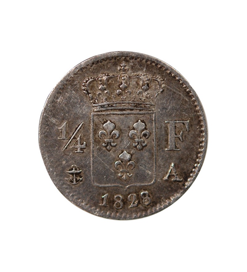 CHARLES X - 1/4 FRANC ARGENT 1828 A PARIS