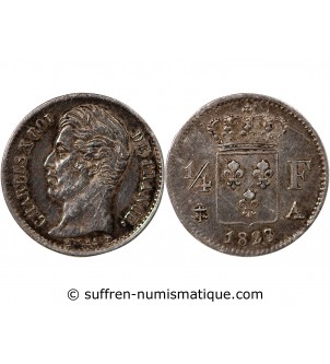 CHARLES X - 1/4 FRANC ARGENT 1828 A PARIS