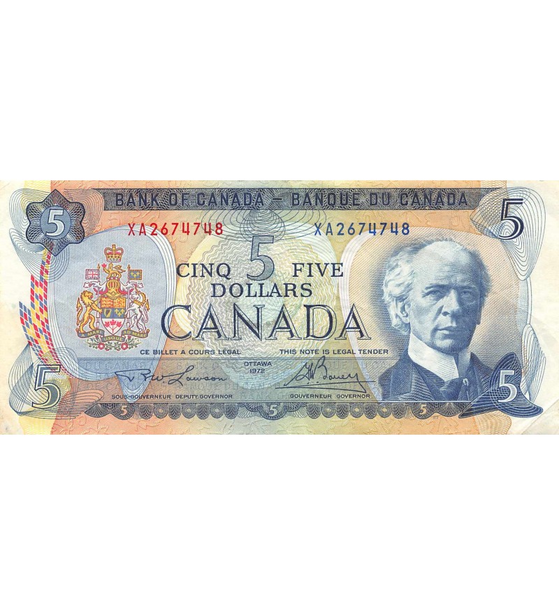 CANADA - 5 DOLLARS Lawson Bouey 1972