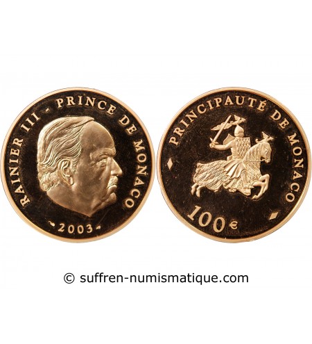 MONACO, RAINIER III - 100 EUROS OR 2003