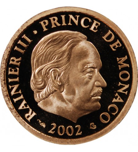 MONACO, RAINIER III - 20 EUROS OR 2002 BE