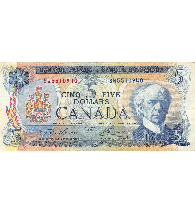 CANADA - 5 DOLLARS Lawson Bouey 1972