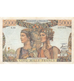 FRANCE, TERRE ET MER - 5000 FRANCS 05/04/1951 - SERIE S.50 - TB+