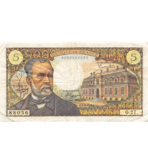FRANCE, LOUIS PASTEUR - 5 FRANCS 01/09/1966 - SÉRIE O.27 - TB 2