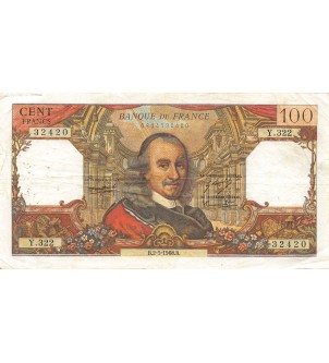 FRANCE, CORNEILLE - 100 FRANCS 02/05/1968 - SÉRIE Y.322 - TB+ 2