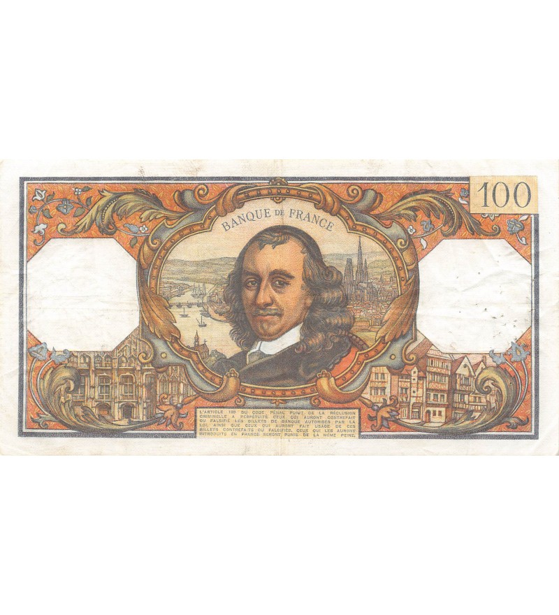 FRANCE, CORNEILLE - 100 FRANCS 03/04/1969 - SÉRIE R.396 - TTB