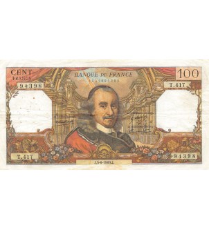 FRANCE, CORNEILLE - 100 FRANCS 05/06/1969 - SÉRIE T.417 - TB+ 2