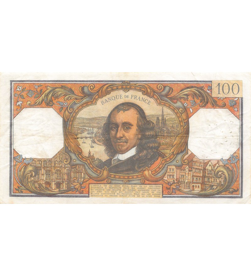 FRANCE, CORNEILLE - 100 FRANCS 06/11/1969 - SÉRIE D.436 - PTTB