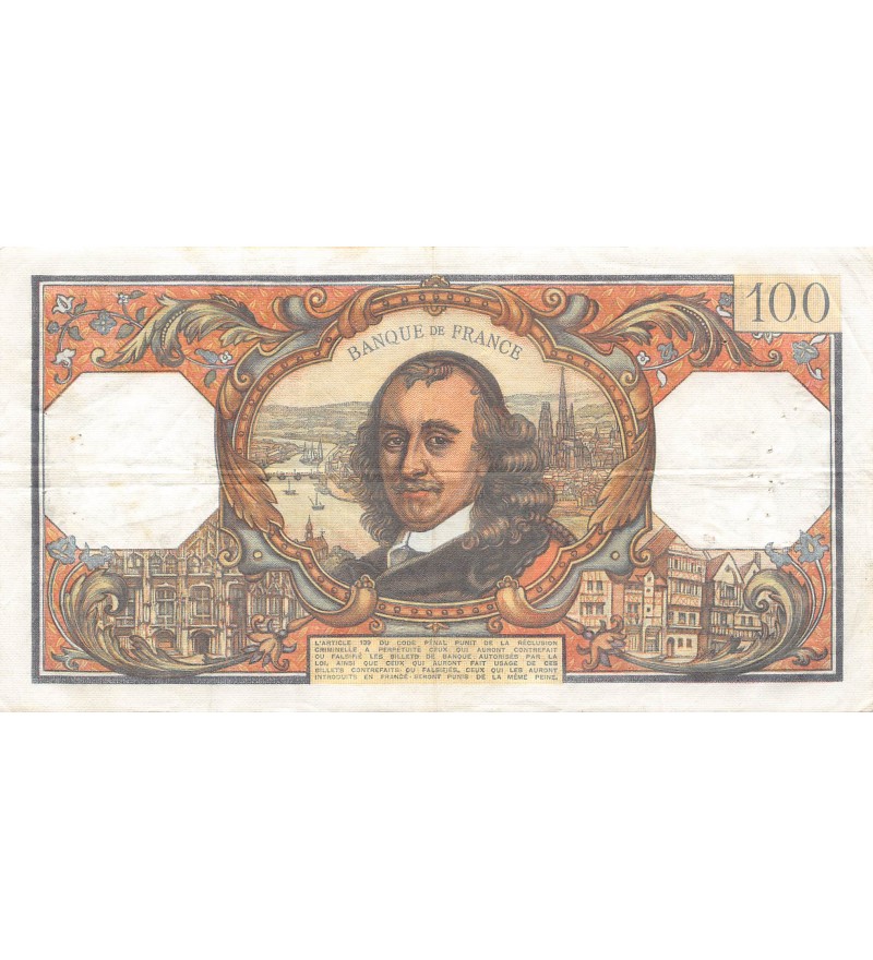 FRANCE, CORNEILLE - 100 FRANCS 06/11/1969 - SÉRIE K.504 - TTB