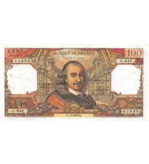 FRANCE, CORNEILLE - 100 FRANCS 04/05/1972 - SÉRIE G.648 - TTB