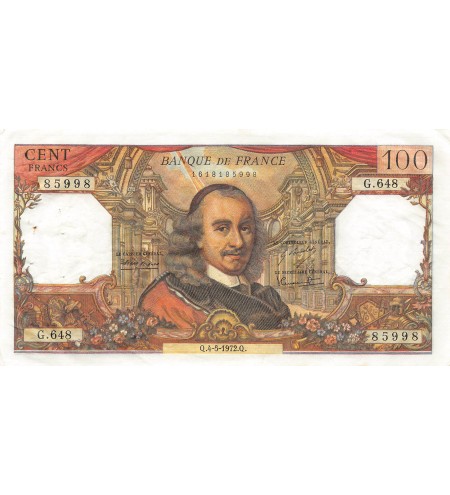 FRANCE, CORNEILLE - 100 FRANCS 04/05/1972 - SÉRIE G.648 - TTB