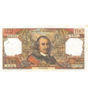 FRANCE, CORNEILLE - 100 FRANCS 05/10/1972 - SÉRIE V.674 - TTB 2