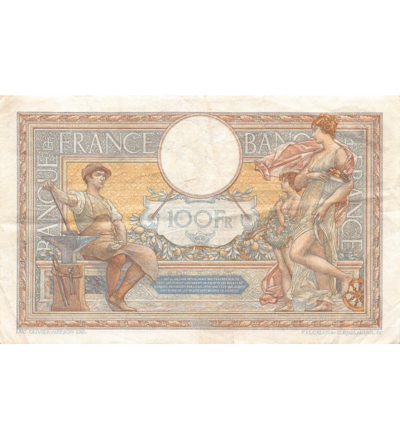 FRANCE, LUC-OLIVIER MERSON - 100 FRANCS 24/12/1931 - SÉRIE A.33485 - TTB