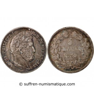 LOUIS PHILIPPE﻿ - 5 FRANCS ARGENT 1839 B ROUEN