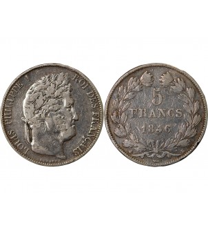 LOUIS PHILIPPE﻿- 5 FRANCS ARGENT 1846 K BORDEAUX 2