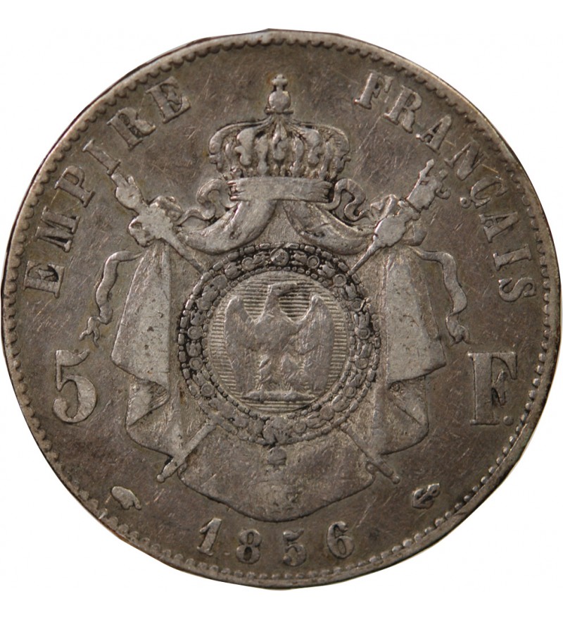NAPOLEON III - 5 FRANCS ARGENT 1856 A PARIS