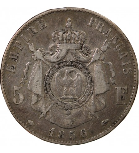 NAPOLEON III - 5 FRANCS ARGENT 1856 A PARIS