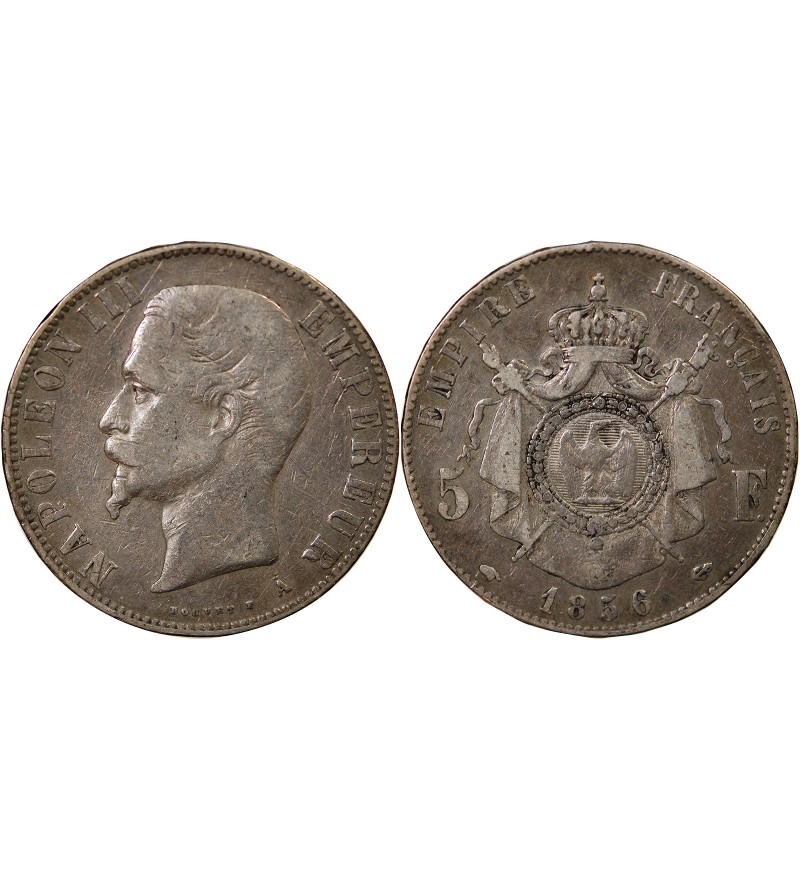 NAPOLEON III - 5 FRANCS ARGENT 1856 A PARIS