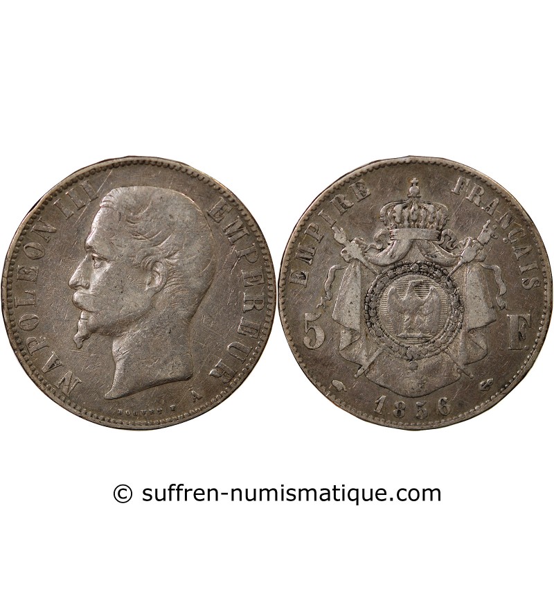 NAPOLEON III - 5 FRANCS ARGENT 1856 A PARIS