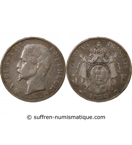 NAPOLEON III - 5 FRANCS ARGENT 1856 A PARIS