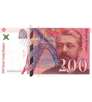 FRANCE, GUSTAVE EIFFEL - 200 FRANCS 1995 - Série D.004444210 - SUP