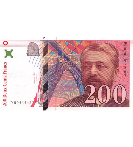 FRANCE, GUSTAVE EIFFEL - 200 FRANCS 1995 - Série D.004444210 - SUP