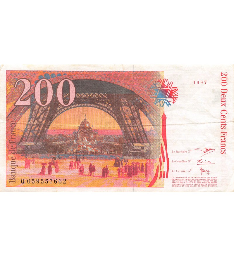 FRANCE, GUSTAVE EIFFEL - 200 FRANCS 1997 - SÉRIES VARIÉES - TB à TB+