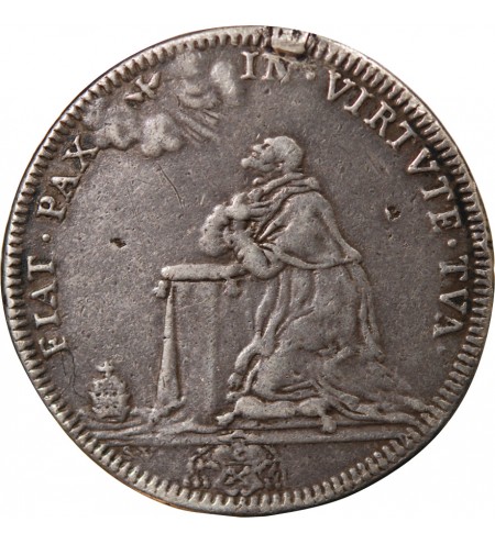 VATICAN, INNOCENT XII - 1/2 PIASTRE ARGENT 1691 / 1700 AN VI