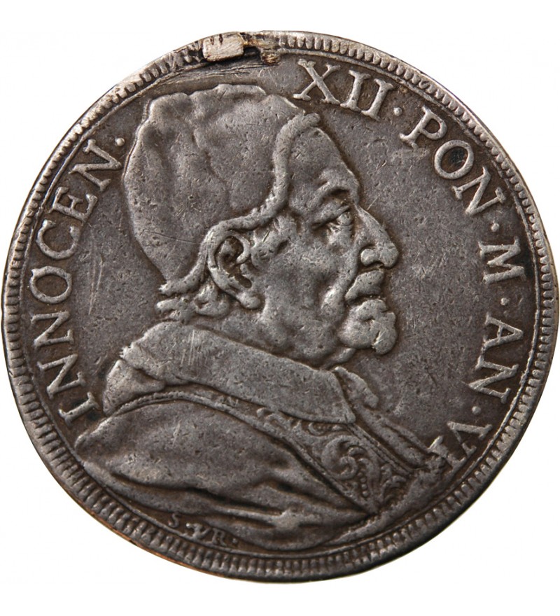 VATICAN, INNOCENT XII - 1/2 PIASTRE ARGENT 1691 / 1700 AN VI