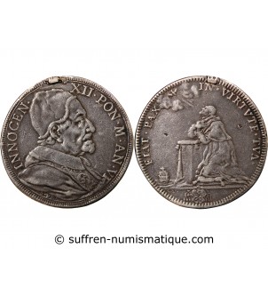 VATICAN, INNOCENT XII - 1/2 PIASTRE ARGENT 1691 / 1700 AN VI